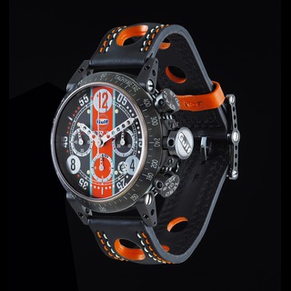 Luxury BRM V8-44 Gulf Chronograph Black PVD Steel Watch replica